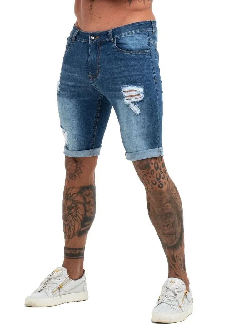 Ripped Blue Short Jeans
