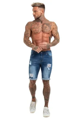 Ripped Blue Short Jeans