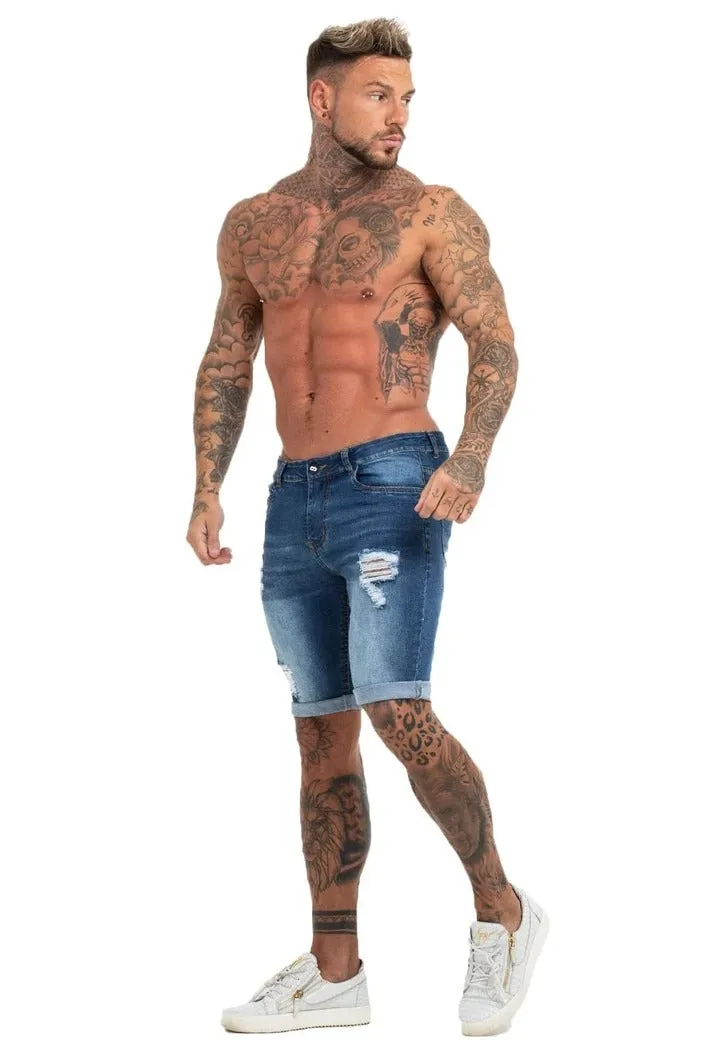 Ripped Blue Short Jeans