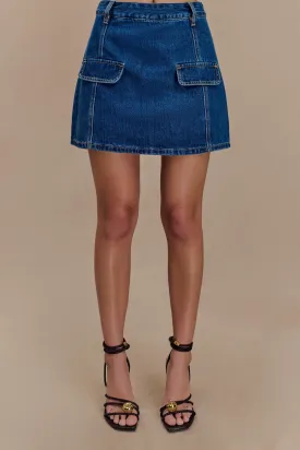 Rosalyn Mini Denim Skort - Dark Blue