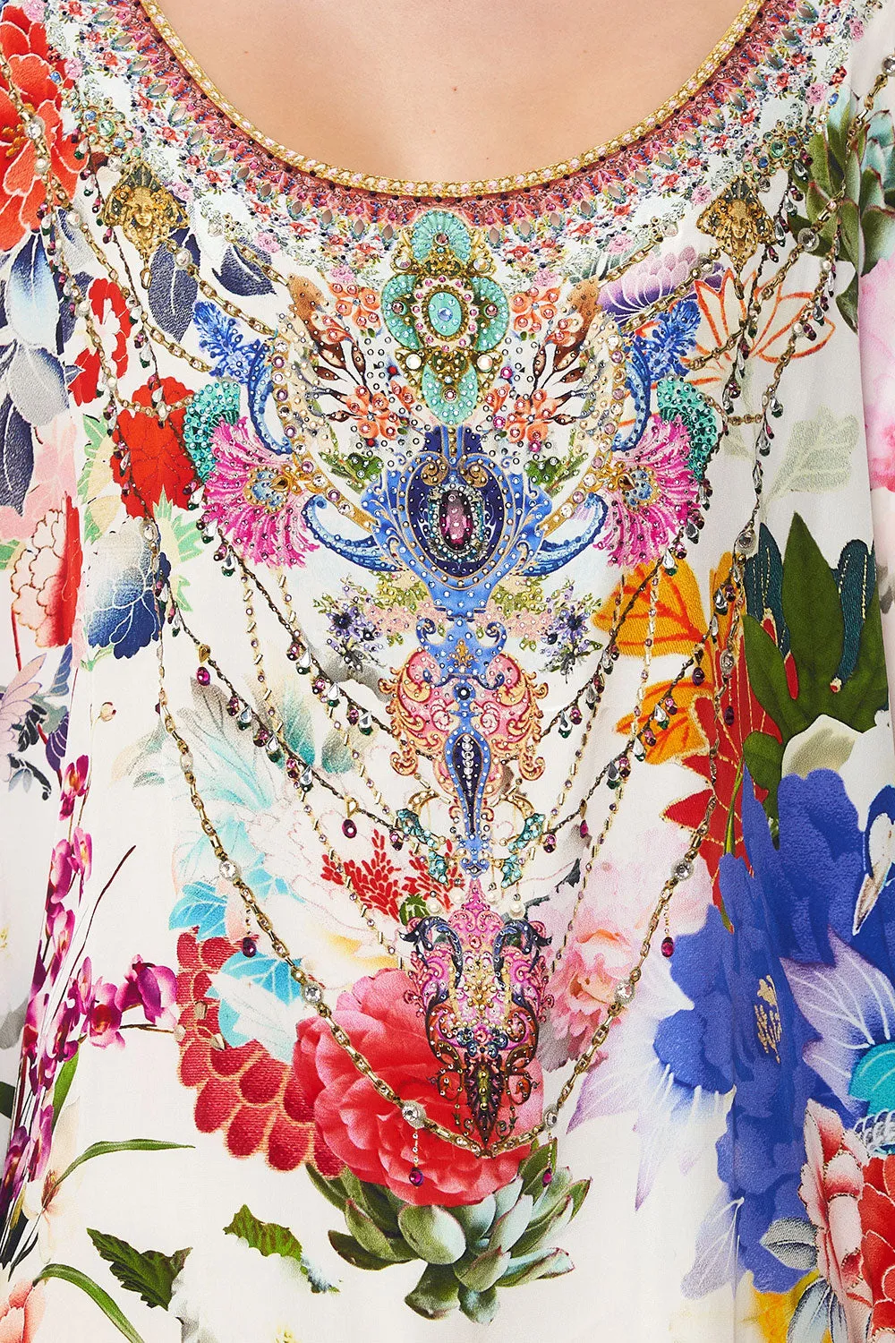 ROUND NECK KAFTAN MEMORIES OF A GARDEN
