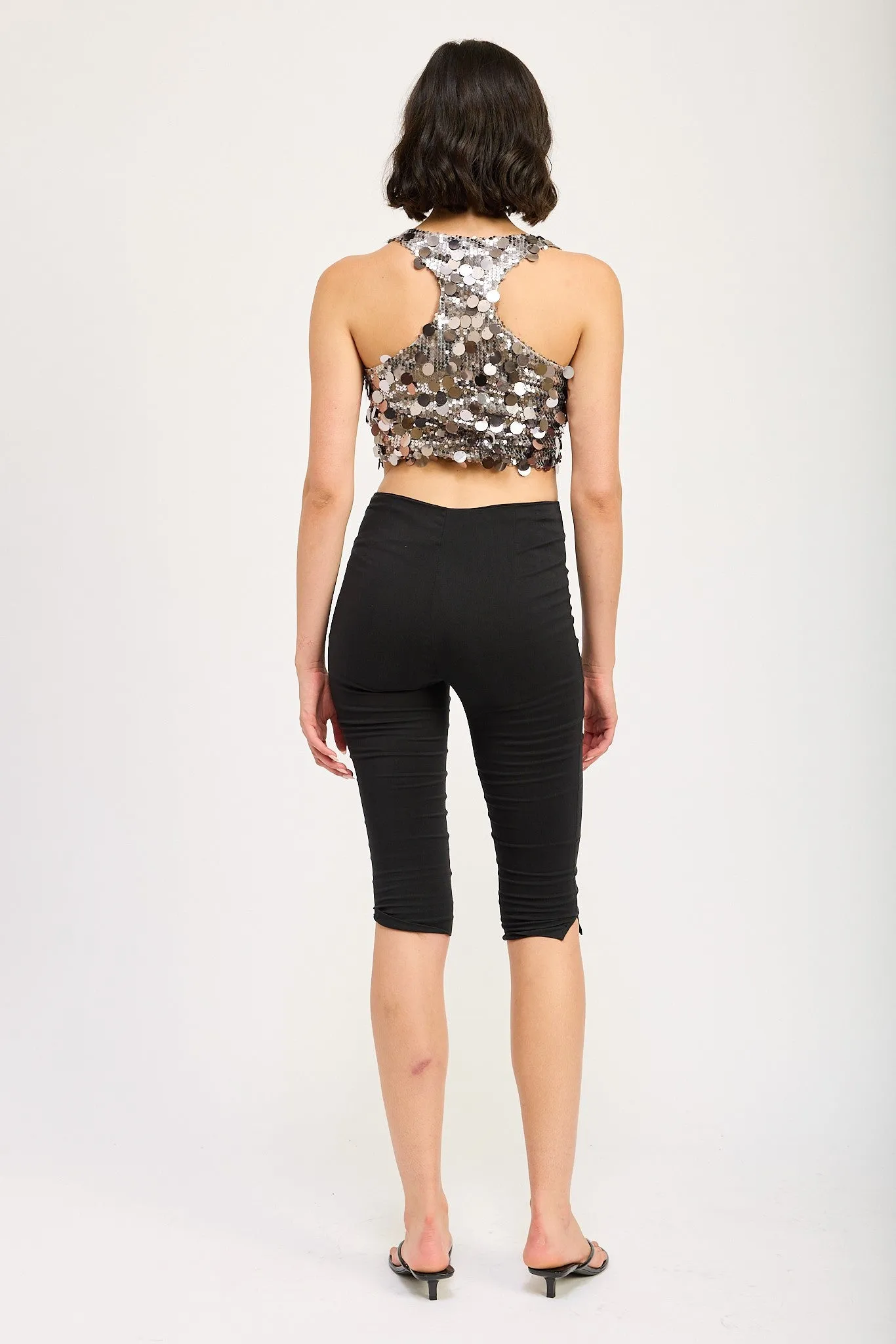Sparkly Cropped Sequin Tank Top