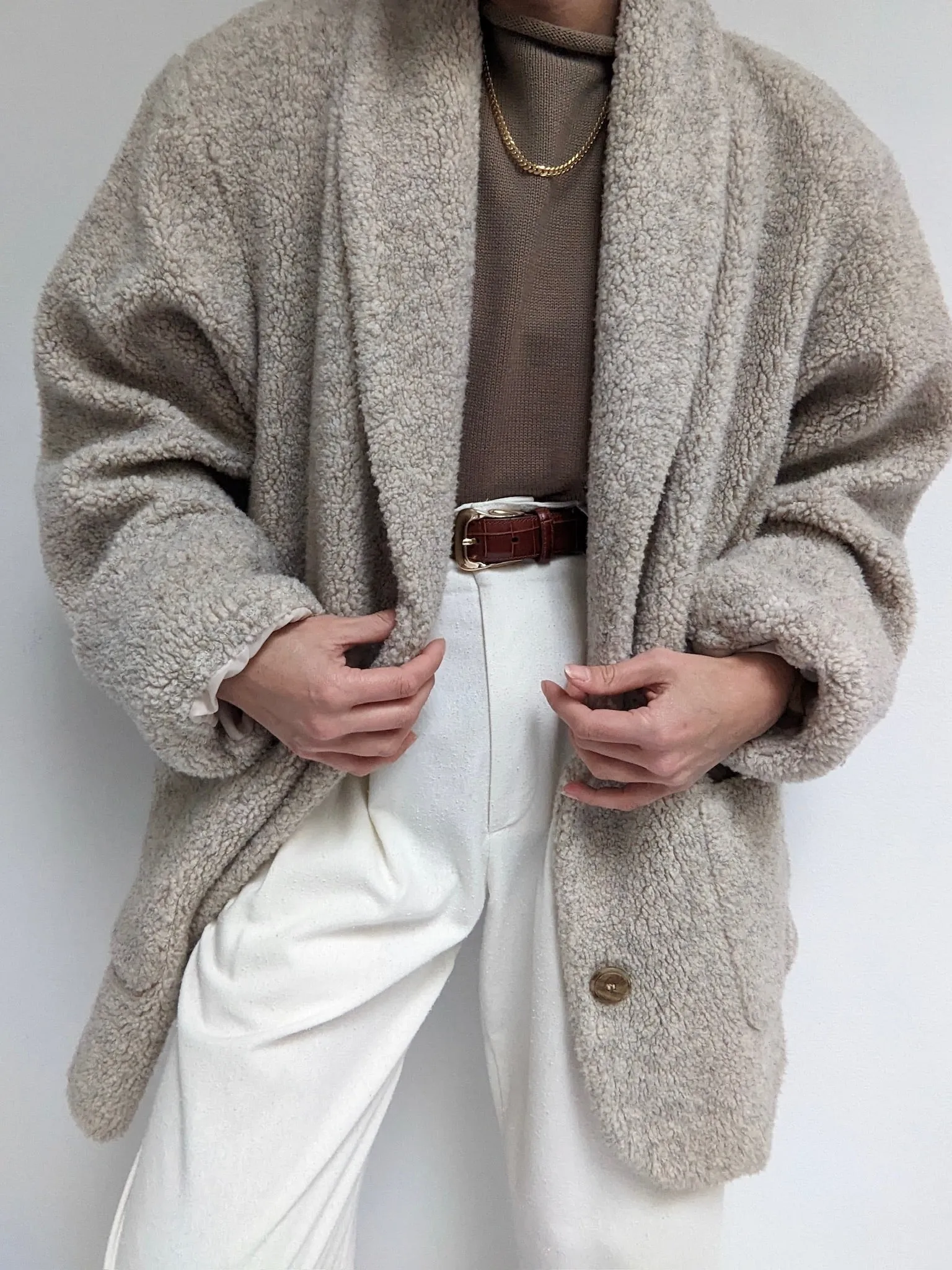 Vintage Oatmeal Teddy Coat
