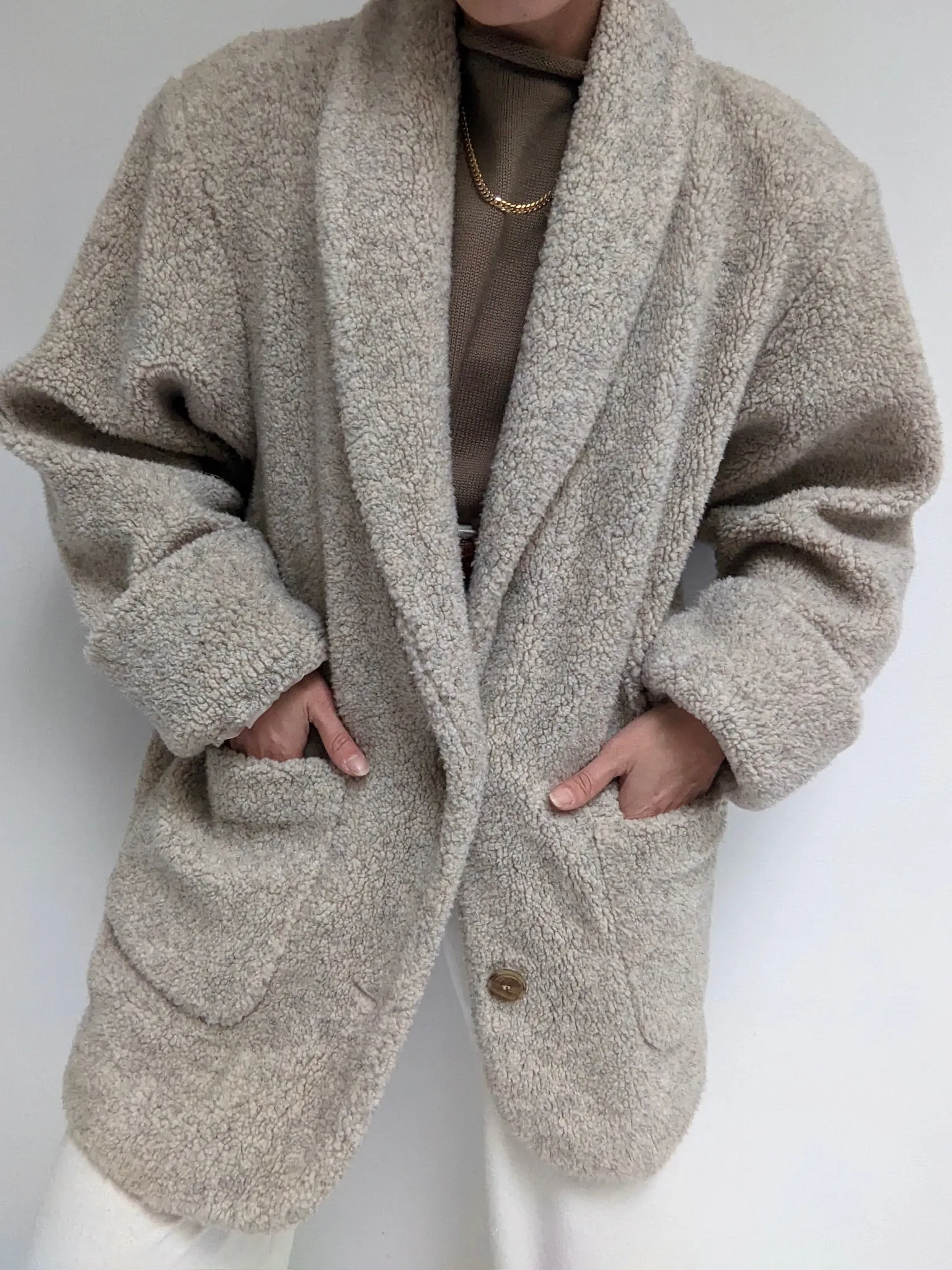 Vintage Oatmeal Teddy Coat