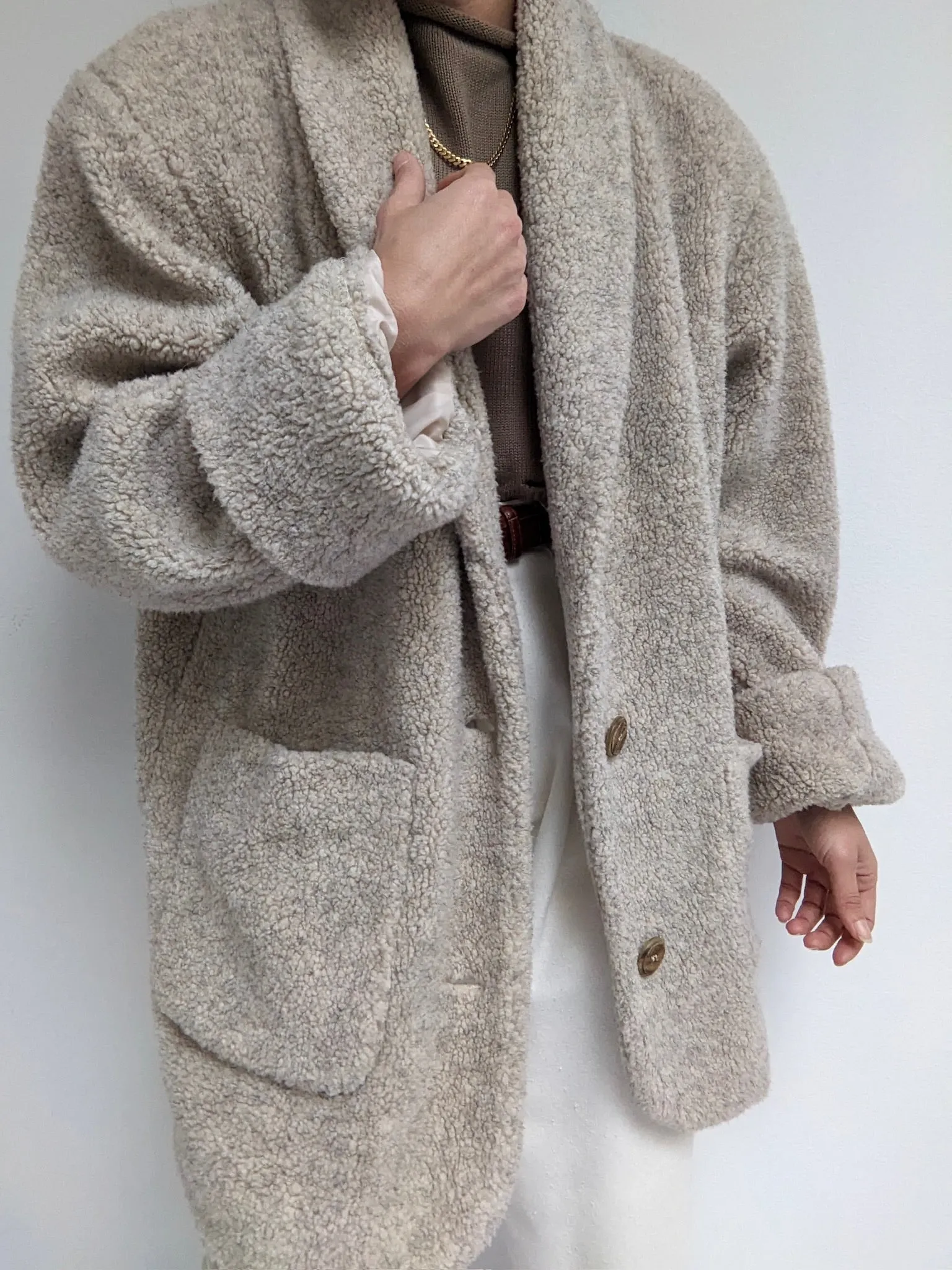 Vintage Oatmeal Teddy Coat
