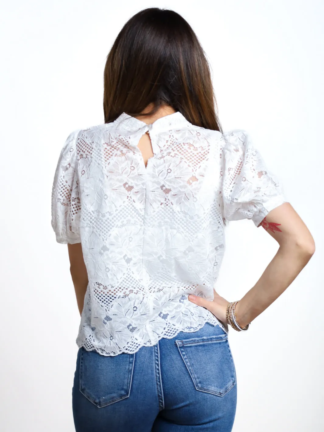 Warm Bliss Puff Sleeve Lace Blouse