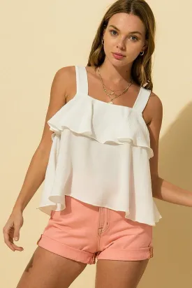 White Relax Fit Sleeveless Top
