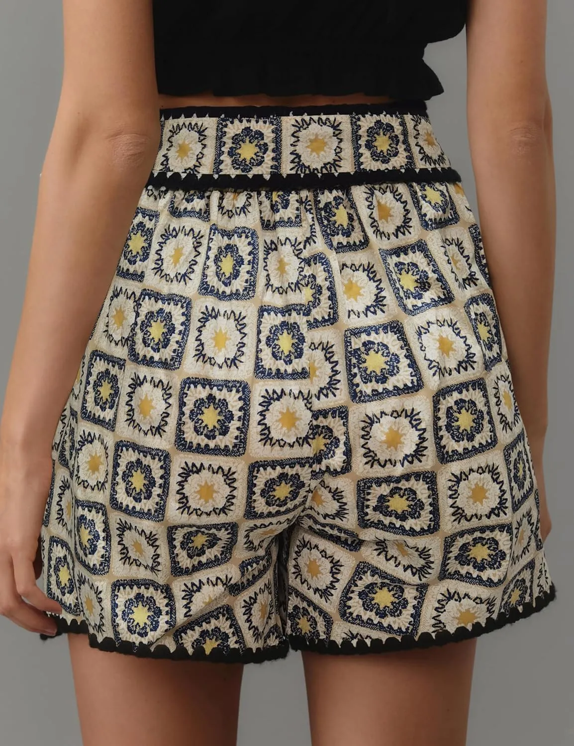 Women Wrap Skort 2025 Casual Summer Flowy Mini Skirt Knot Side Elastic Waist Bodycon Print Skirt with Belt