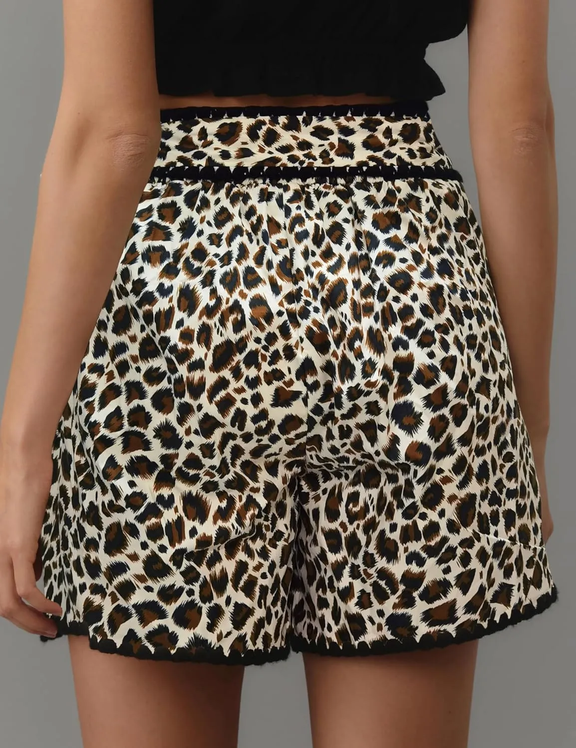 Women Wrap Skort 2025 Casual Summer Flowy Mini Skirt Knot Side Elastic Waist Bodycon Print Skirt with Belt
