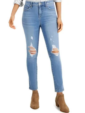 Women's Ripped Skinny Jeans,Blue